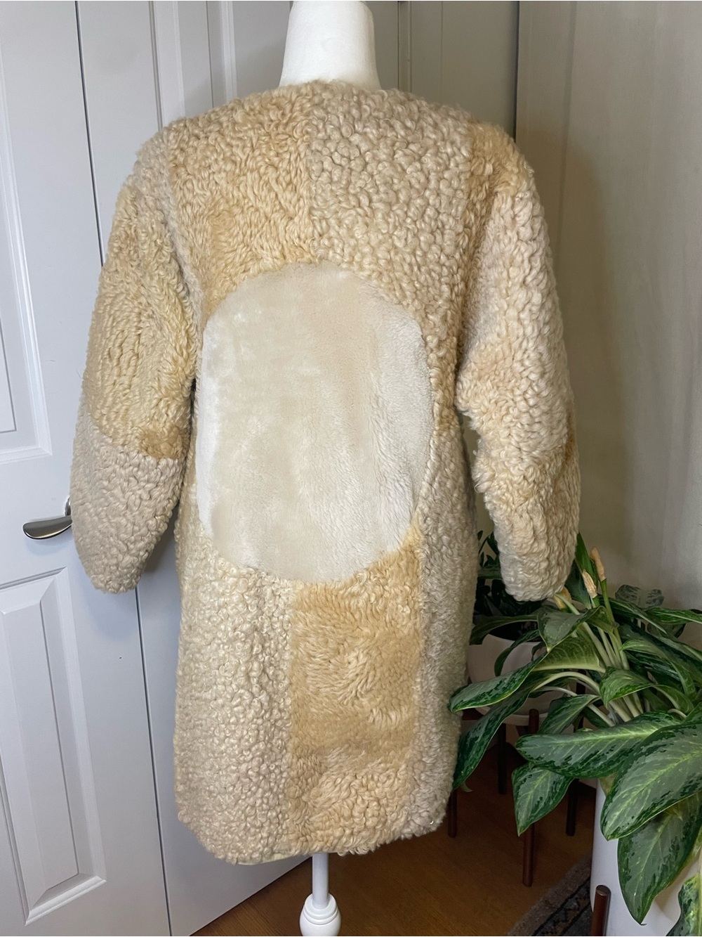 Milena Silvano Moon Coat Tonal Shearling Reversible Size S - Picture 8 of 8